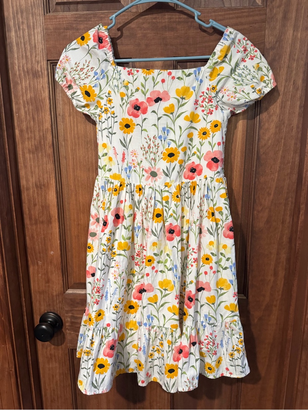 Gymboree White Dress with Pink & Yellow Floral Print